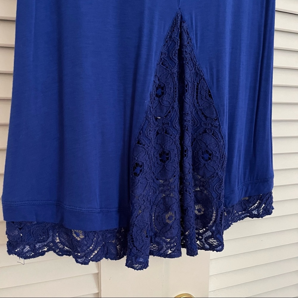 Anthro Size Small Royal Blue Hi-Low Top